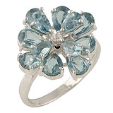 Женское серебряное кольцо с топазами, 1313318