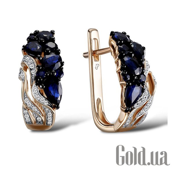 

Серьги Lurie Jewelry, Золотые серьги с бриллиантами и сапфирами