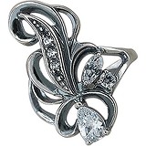 Женское серебряное кольцо с куб. циркониями, 1614630