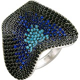 Женское серебряное кольцо с куб. циркониями, 1616422
