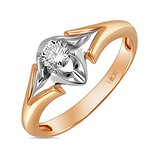Золотое кольцо с бриллиантом, 1624614