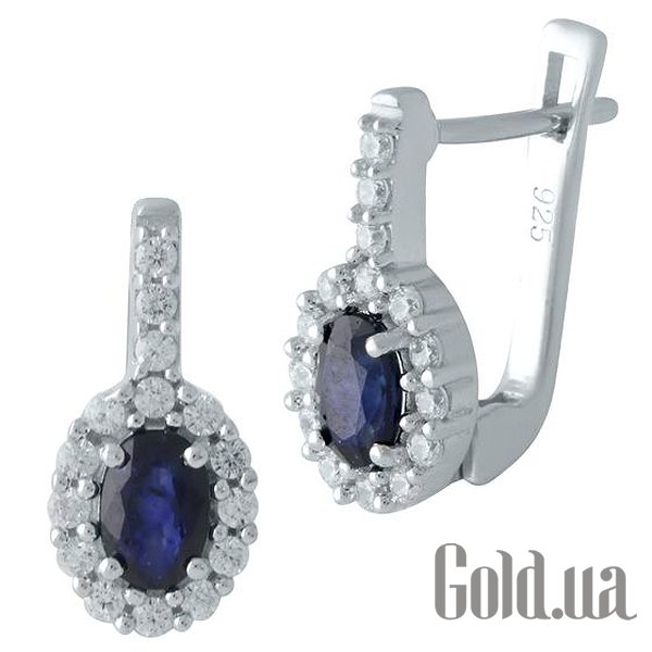 

Серьги Fresh Jewelry, Серебряные серьги с сапфирами и куб. циркониями