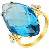 Женское золотое кольцо с бриллиантами и топазом, 1668646