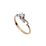 Золотое кольцо с бриллиантом, 1688102