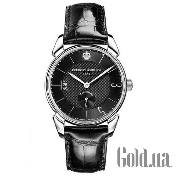 

Швейцарские часы Cuervo y Sobrinos, Мужские часы Historiador Small Second 135 Anniversary Black 3191.1N135