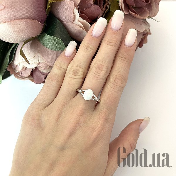 Каблучка Fresh Jewelry Жіноча срібна каблучка з куб. цирконіями та опалом, 18