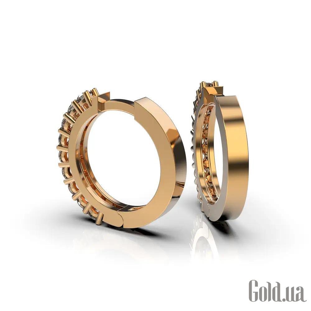 Золоті сережки з діамантами. lun314272421 – зображення 3
