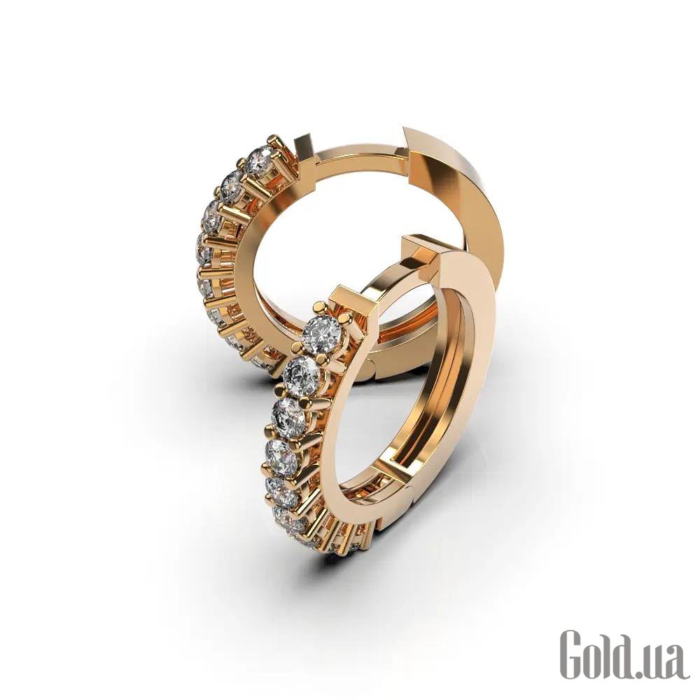 Золоті сережки з діамантами. lun314272421 – зображення 5