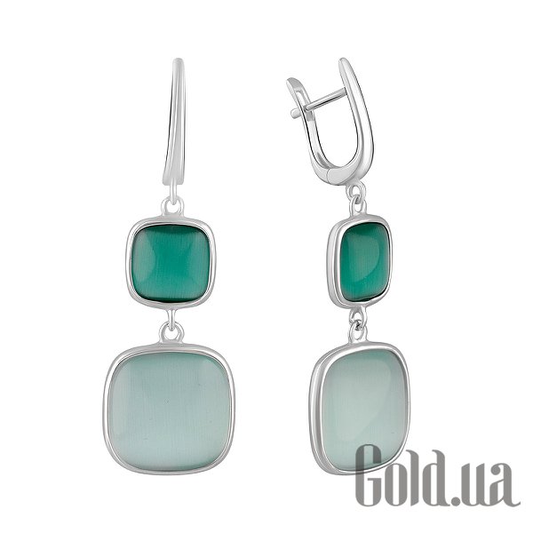 

Серьги с подвесками Fresh Jewelry, Серебряные серьги с кошачьим глазом