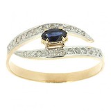 Женское золотое кольцо с сапфиром и бриллиантами, 1776422