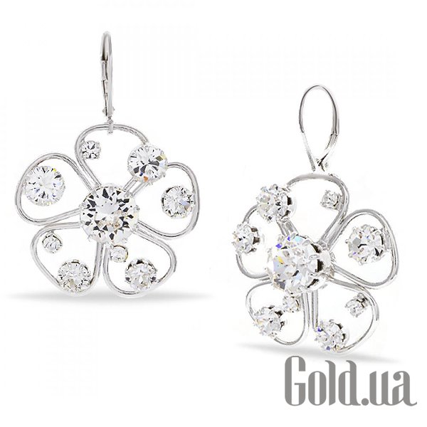 

Серьги с подвесками Kobi, Стальной, Серьги с кристаллами Swarovski