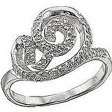 Женское серебряное кольцо с куб. циркониями, 1606951