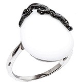 Silver Wings Женское серебряное кольцо с ониксом, 1618215