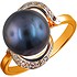 DeFleur Женское золотое кольцо с культив. жемчугом и куб. циркониями - фото 1