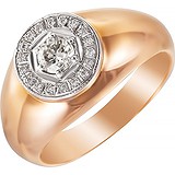 Мужское золотое кольцо с бриллиантами, 1653031