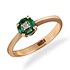 Женское золотое кольцо с бриллиантом и изумрудами - фото 1