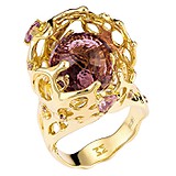 Женское золотое кольцо с аметистами, 1691175