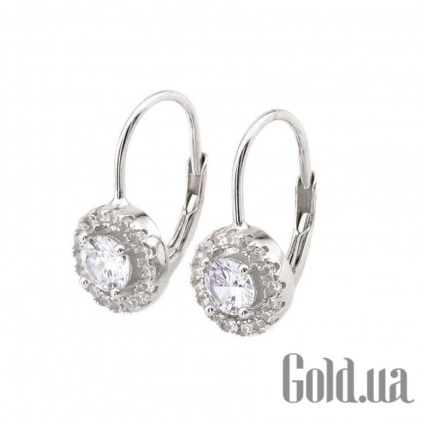 

Серьги Украина, Серебряные серьги с куб. циркониями