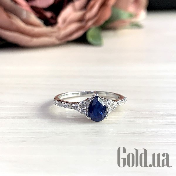 Каблучка Fresh Jewelry Жіноча срібна каблучка з куб. цирконіями і сапфіром, 17