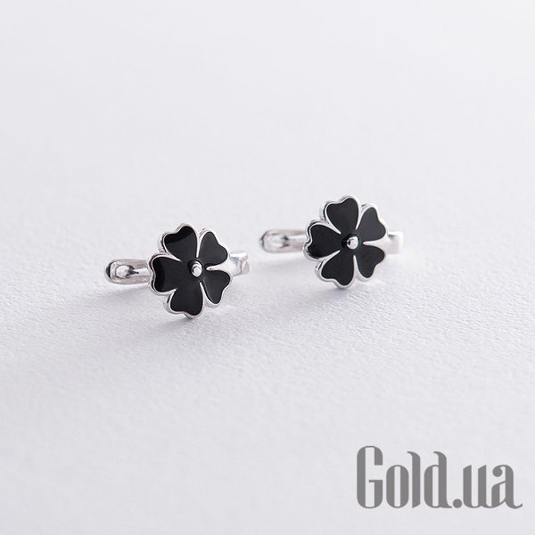 

Детские серьги Украина, Серебряные серьги с эмалью