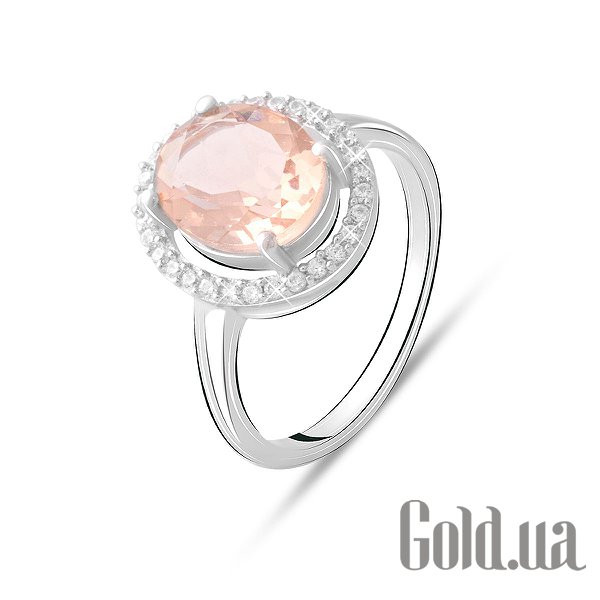 

Женские кольца Fresh Jewelry, Женское серебряное кольцо с куб. циркониями и синт. морганитом, 18.5