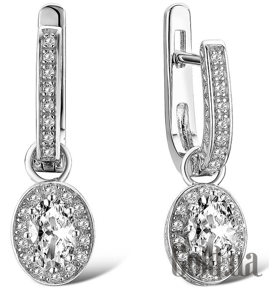 

Серьги с подвесками Lurie Jewelry, Серебряные серьги с куб. циркониями