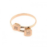 Жіноча золота каблучка з куб. цирконіями