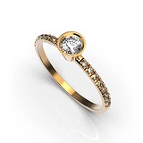 Золотое кольцо с бриллиантами, 1768231