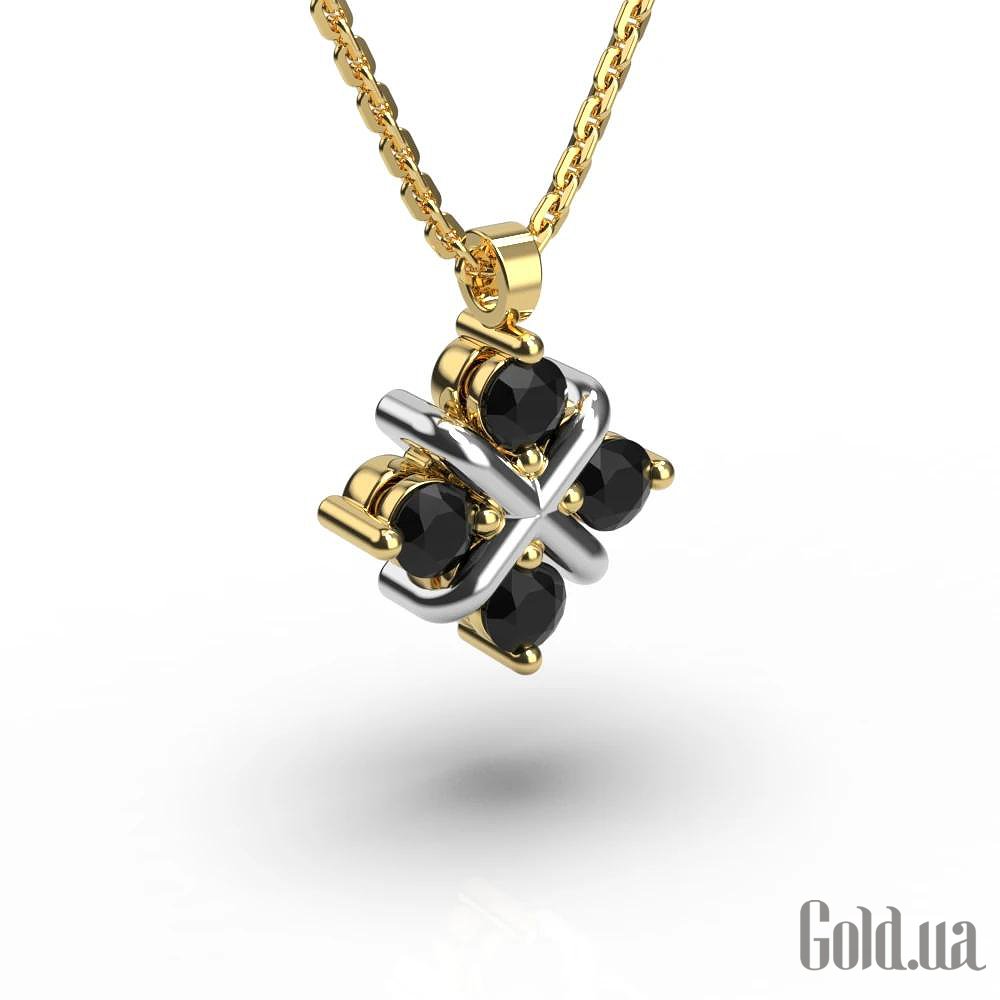 Золотой кулон с цепочкой с бриллиантами lun734833122b – изображение 2