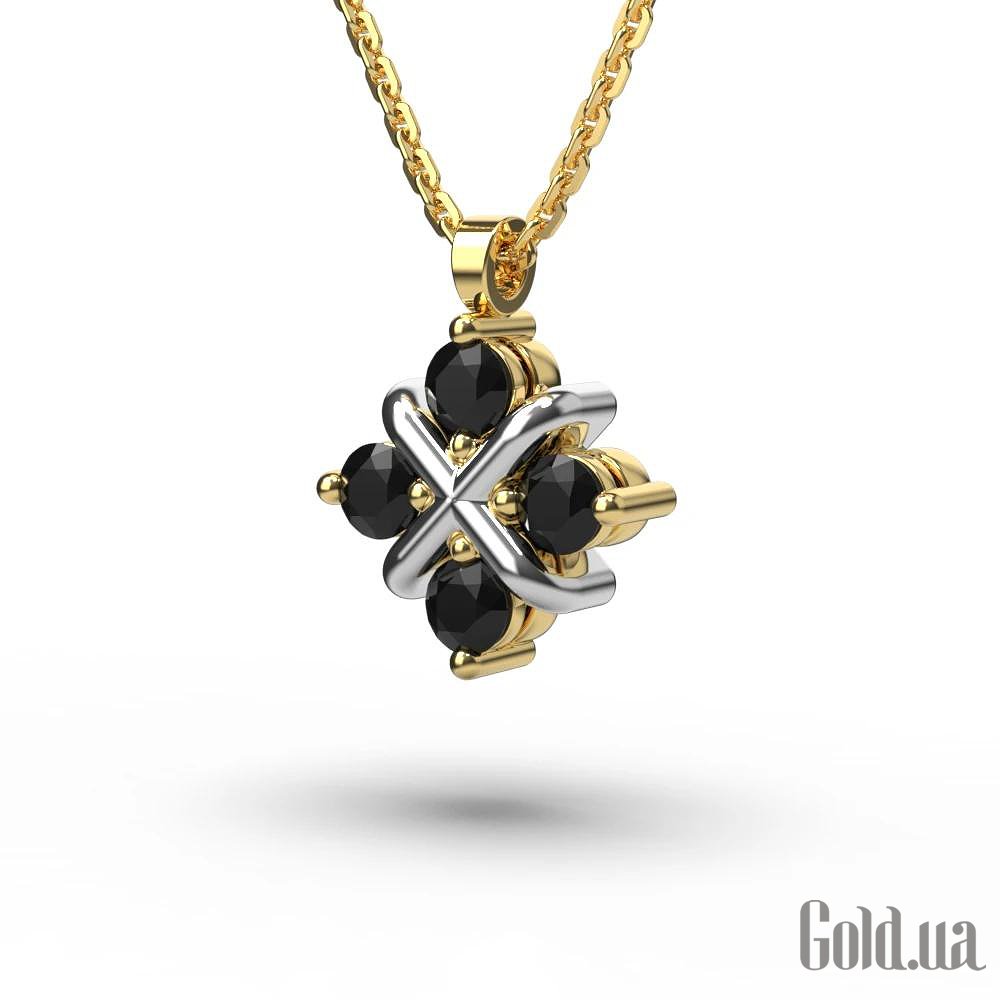 Золотой кулон с цепочкой с бриллиантами lun734833122b – изображение 3