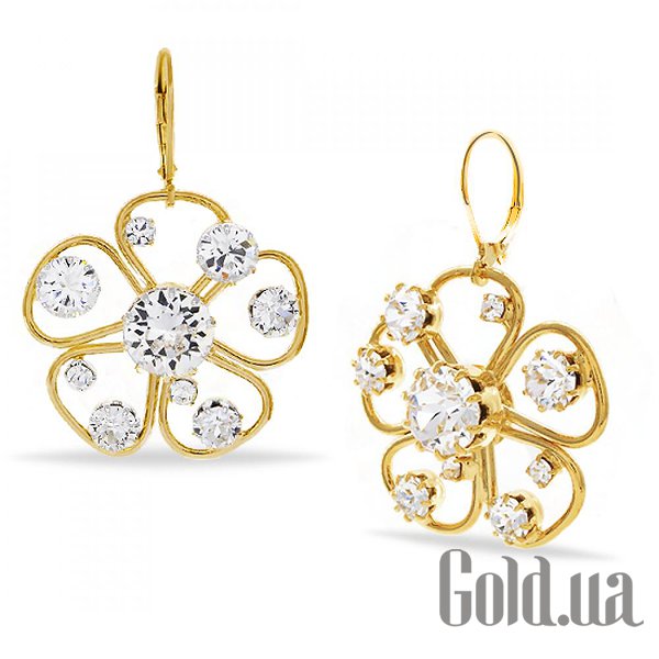 

Серьги с подвесками Kobi, Желтый, Серьги с кристаллами Swarovski в позолоте