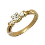 Золотое кольцо с бриллиантами, 1625640