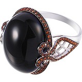 Женское золотое кольцо с бриллиантами и ониксом, 1654824
