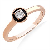 Золотое кольцо с бриллиантом и эмалью, 1666344