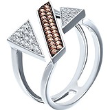 Женское серебряное кольцо с куб. циркониями, 1669160