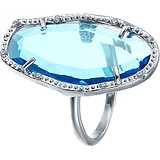 Женское серебряное кольцо с куб. циркониями и ювелирным стеклом, 1669416