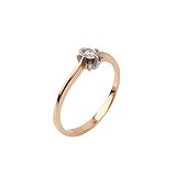 Золотое кольцо с бриллиантом, 1688104