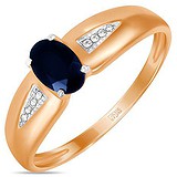 Женское золотое кольцо с бриллиантами и сапфиром, 1713704