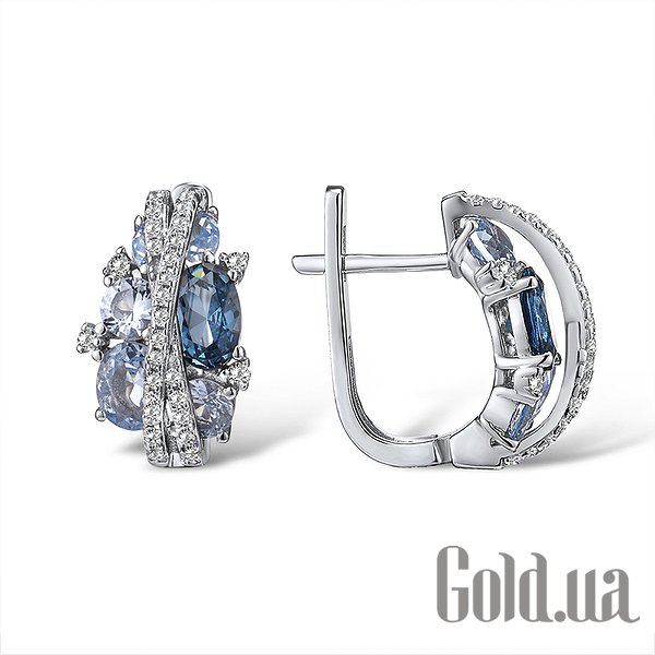 

Серьги Lurie Jewelry, Серебряные серьги с куб. циркониями и шпинелью
