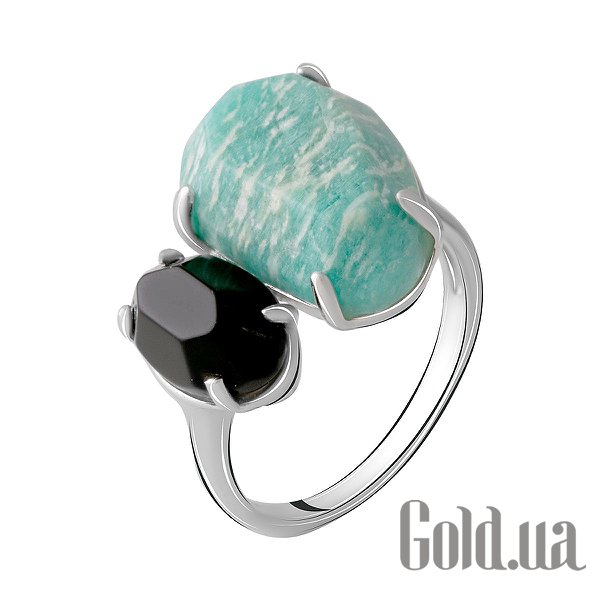 

Женские кольца Fresh Jewelry, Женское серебряное кольцо с амазонитом и ониксом, 17