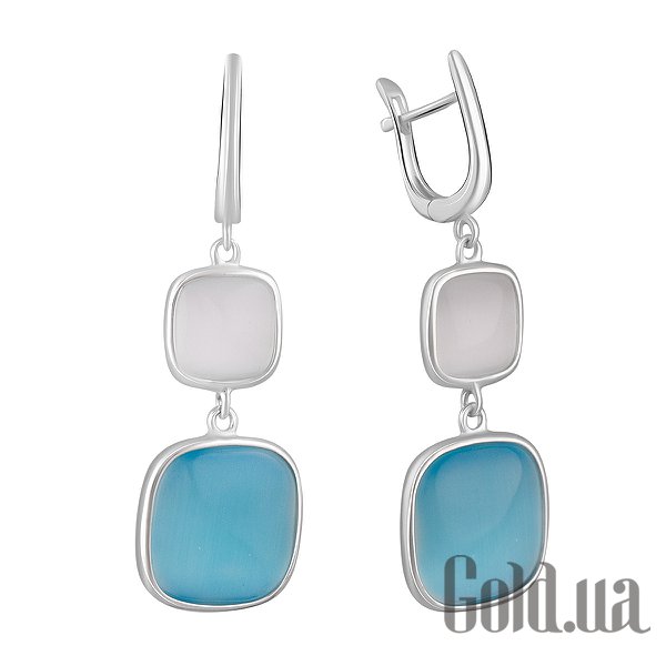 

Серьги с подвесками Fresh Jewelry, Серебряные серьги с кошачьим глазом