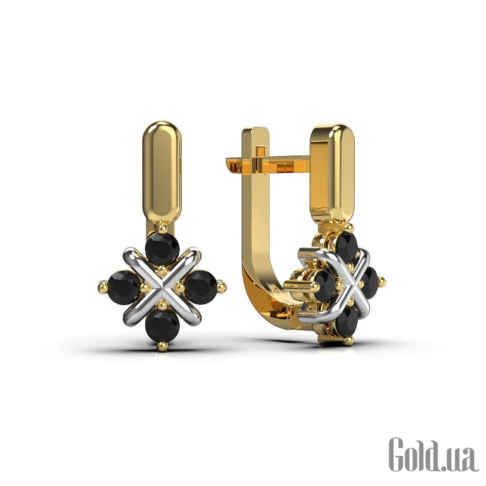 Золотые серьги с бриллиантами lun334913122b