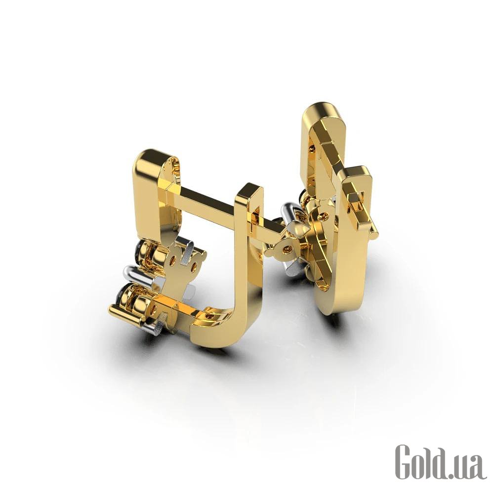 Золотые серьги с бриллиантами lun334913122b – изображение 2