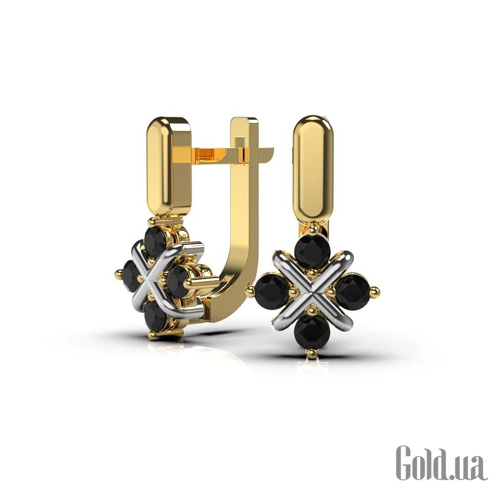 Золотые серьги с бриллиантами lun334913122b – изображение 3