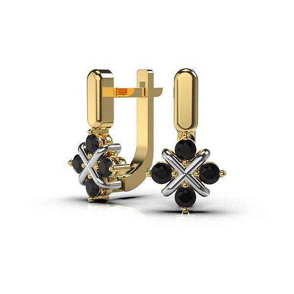 Золотые серьги с бриллиантами lun334913122b – изображение 3
