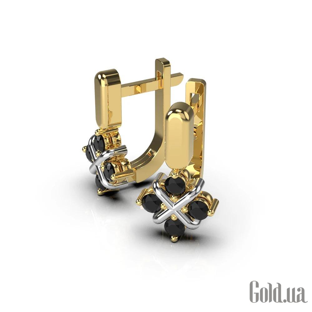 Золотые серьги с бриллиантами lun334913122b – изображение 4