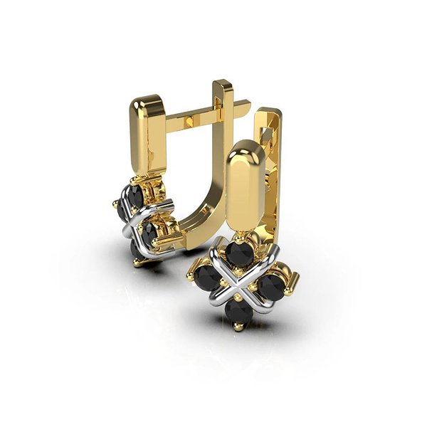 Золотые серьги с бриллиантами lun334913122b – изображение 4