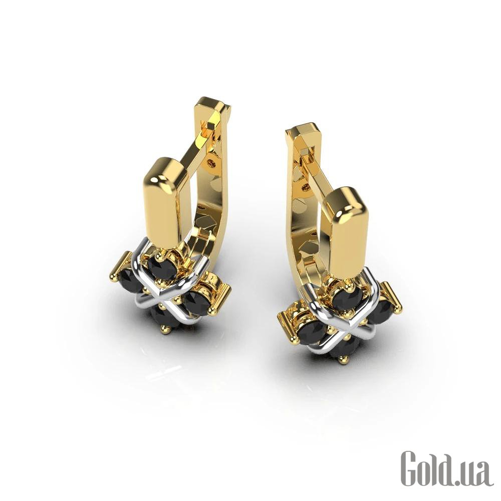 Золотые серьги с бриллиантами lun334913122b – изображение 5