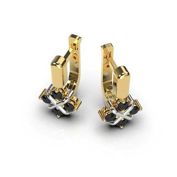 Золотые серьги с бриллиантами lun334913122b – изображение 5