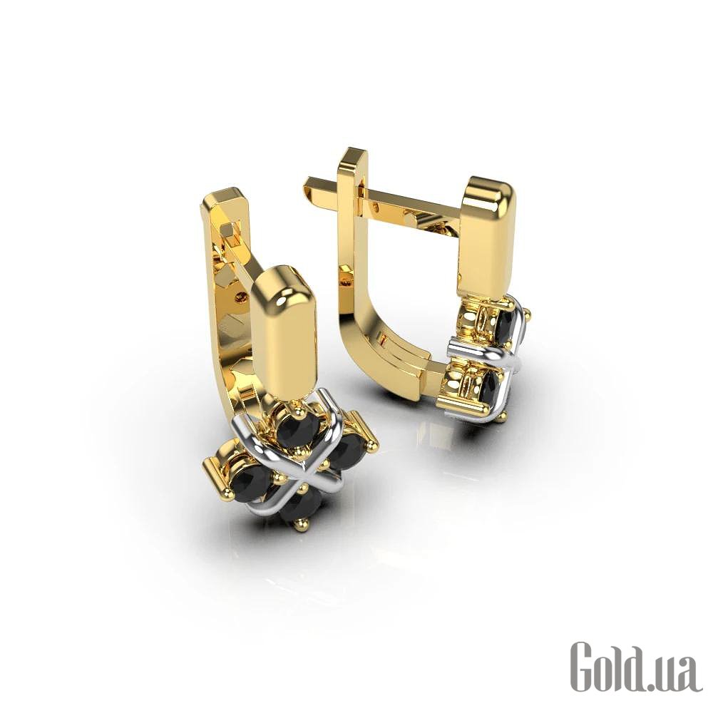 Золотые серьги с бриллиантами lun334913122b – изображение 6